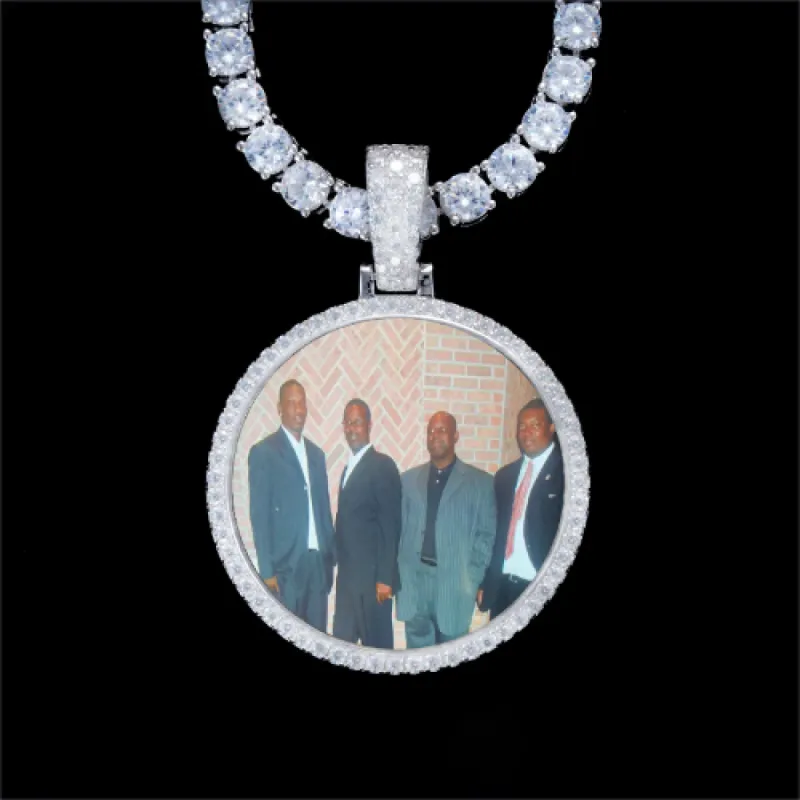 925S & VVS Moissanite 3D Circle Custom Picture Pendant sold by The GUU Shop