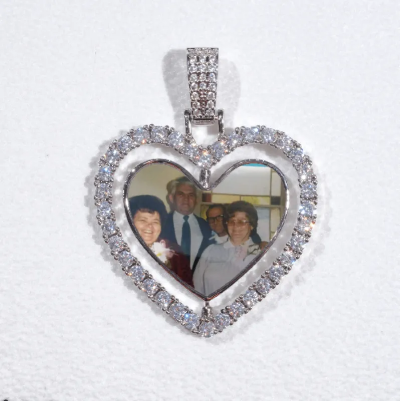 3D Spinning 2-Faced Heart Custom Picture Pendant sold by The GUU Shop