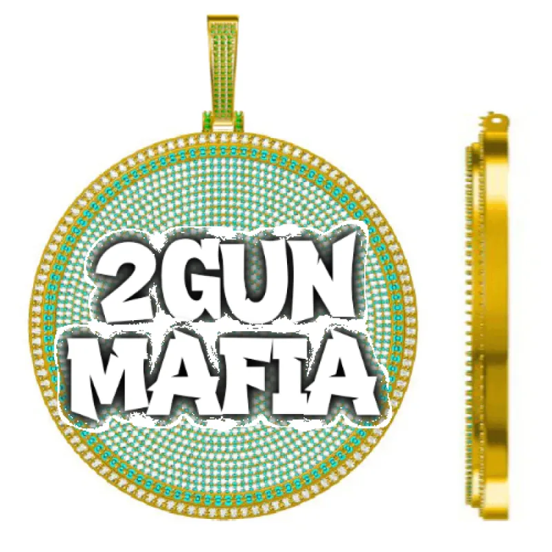 CUSTOM LETTER NECKLACE 3D BIG DISC sold by The GUU Shop