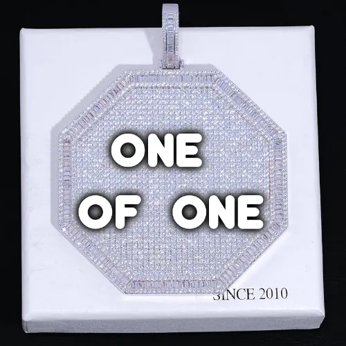 CUSTOM LETTER NECKLACE 3D BIG OCTAGON sold by The GUU Shop