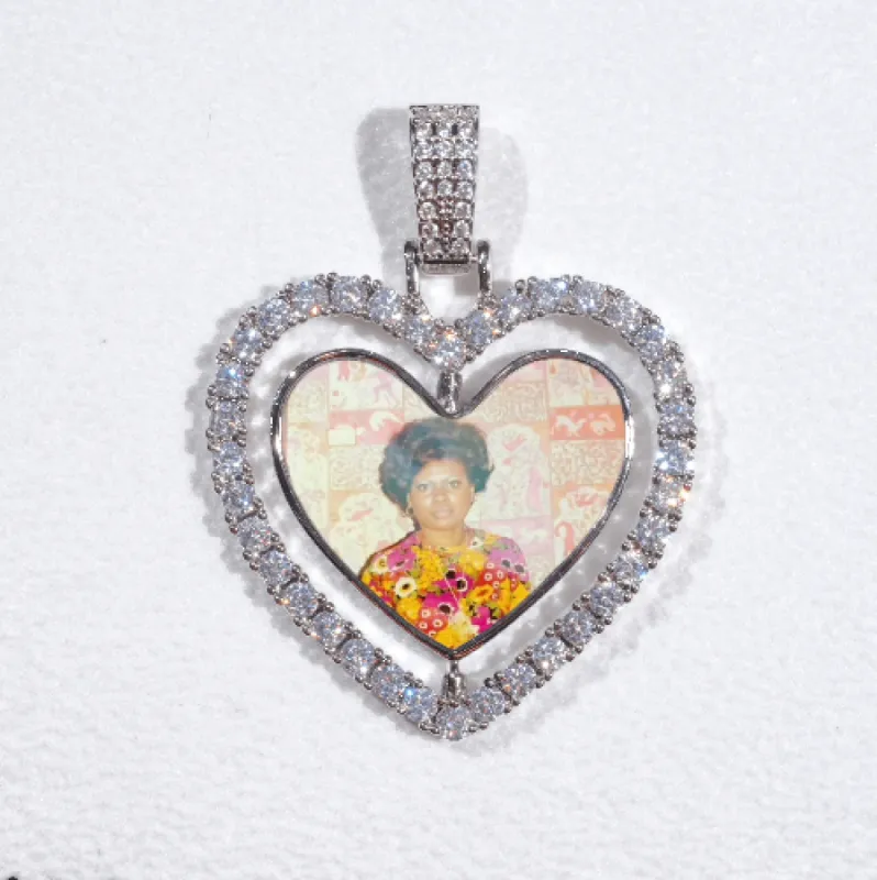 3D Spinning 2-Faced Heart Custom Picture Pendant sold by The GUU Shop