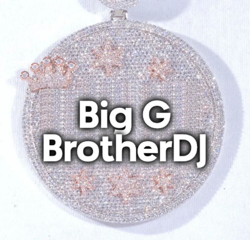 CUSTOM LETTER NECKLACE 3D BIG CROWN DISC sold by The GUU Shop