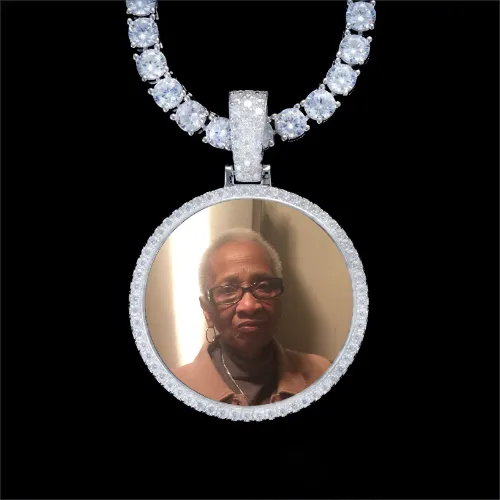 925S & VVS Moissanite 3D Circle Custom Picture Pendant sold by The GUU Shop