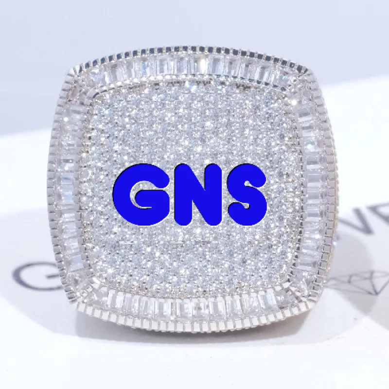 CUSTOM LETTER 3D ICED RING sold by The GUU Shop