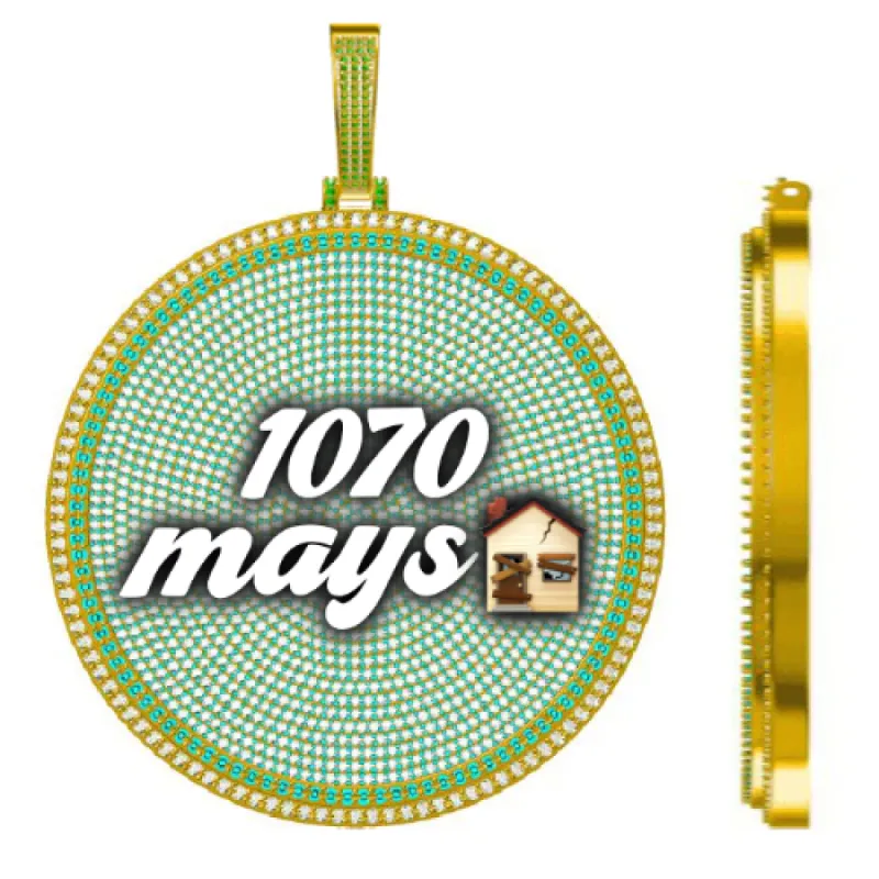 CUSTOM LETTER NECKLACE 3D BIG DISC sold by The GUU Shop