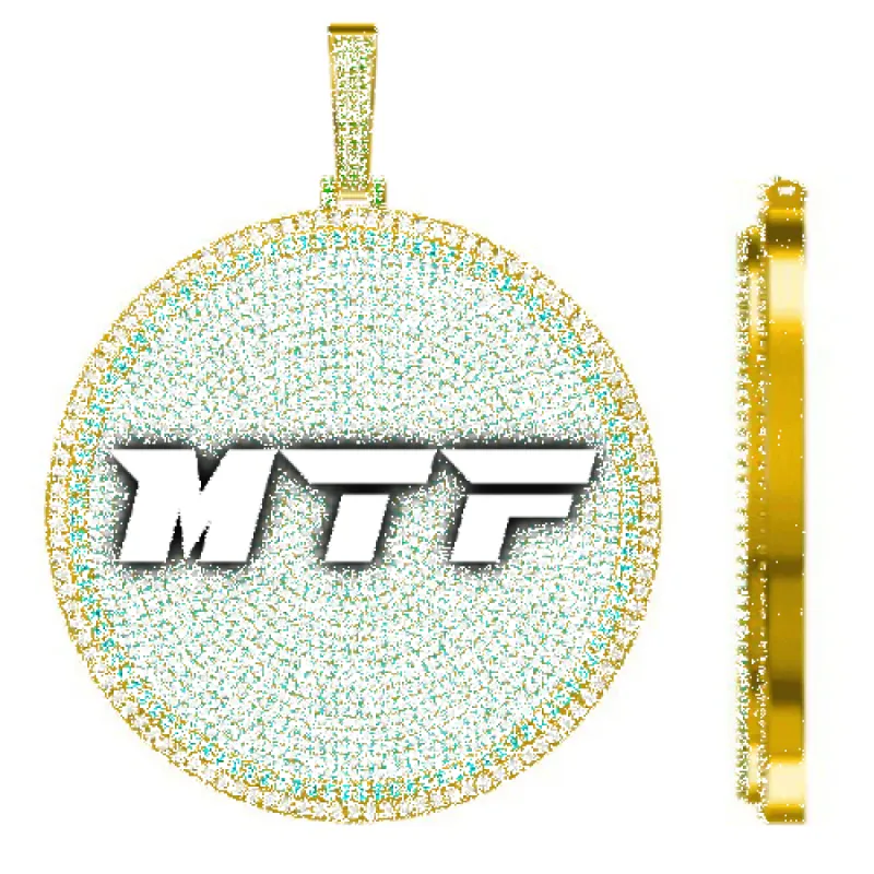 CUSTOM LETTER NECKLACE 3D BIG DISC sold by The GUU Shop