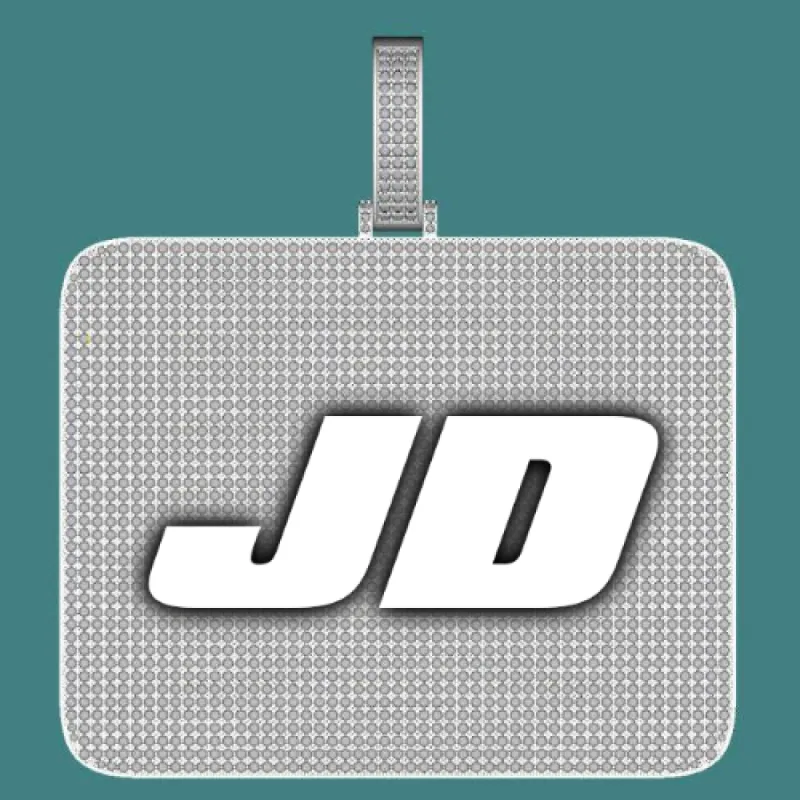 CUSTOM LETTER NECKLACE 3D BIG SQUARE sold by The GUU Shop