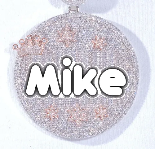 CUSTOM LETTER NECKLACE 3D BIG CROWN DISC sold by The GUU Shop