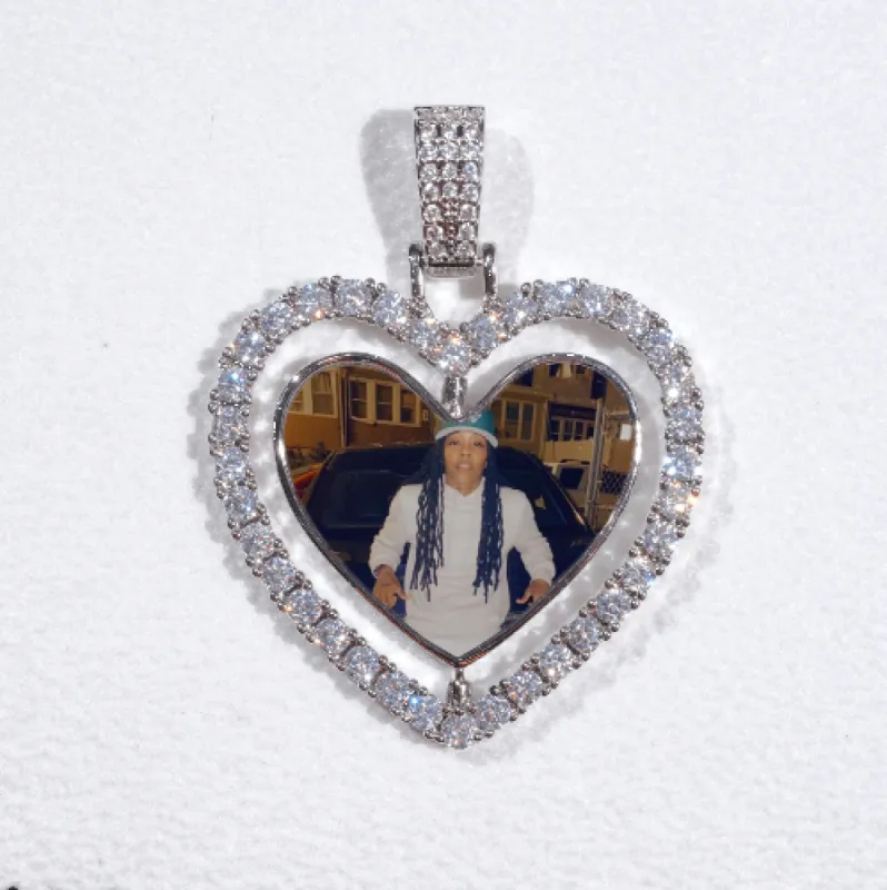 3D Spinning 2-Faced Heart Custom Picture Pendant sold by The GUU Shop