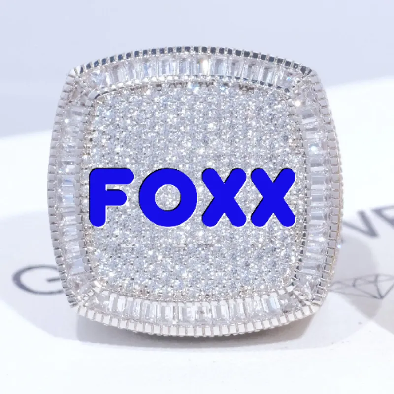 CUSTOM LETTER 3D ICED RING sold by The GUU Shop