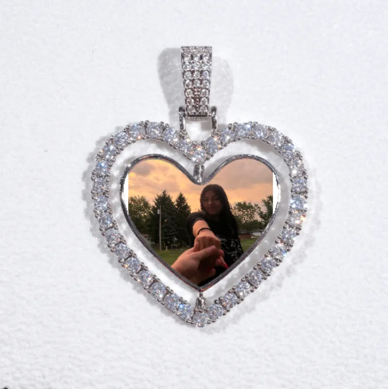 3D Spinning 2-Faced Heart Custom Picture Pendant sold by The GUU Shop