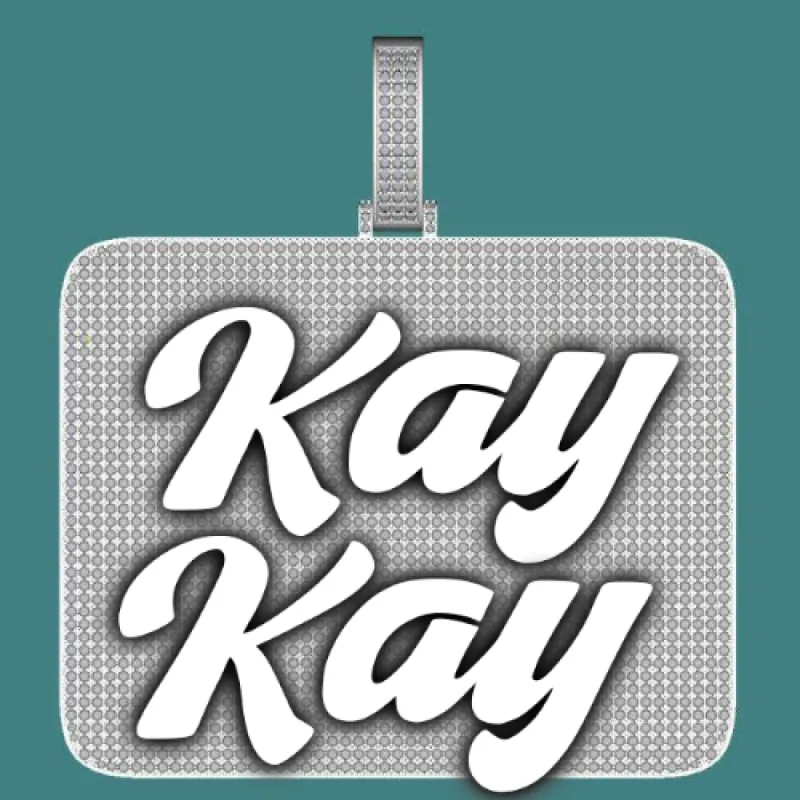 CUSTOM LETTER NECKLACE 3D BIG SQUARE sold by The GUU Shop