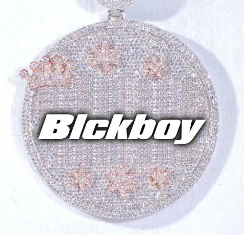 CUSTOM LETTER NECKLACE 3D BIG CROWN DISC made by The GUU Shop