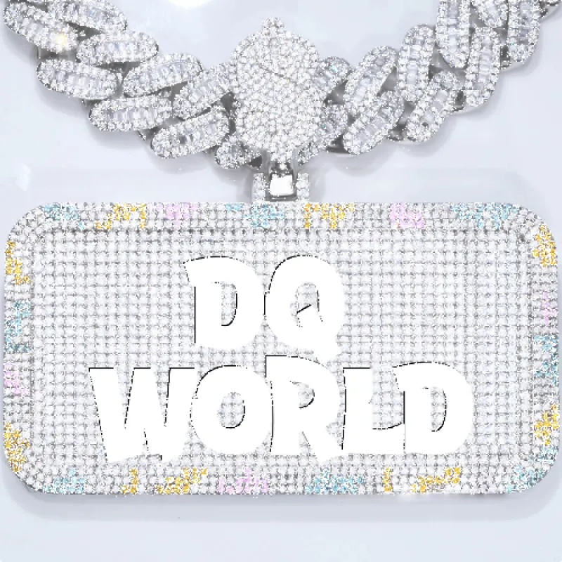 CUSTOM LETTER NECKLACE 3D COLORFUL SQUARE sold by The GUU Shop