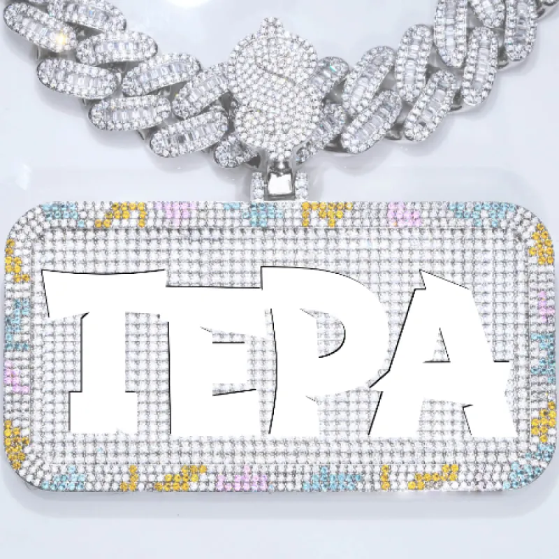 CUSTOM LETTER NECKLACE 3D COLORFUL SQUARE sold by The GUU Shop