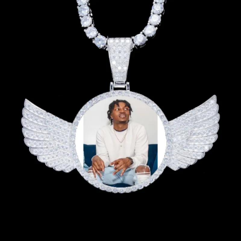 925S & VVS Moissanite 3D Wing Custom Picture Pendant sold by The GUU Shop