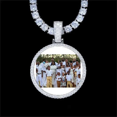 925S & VVS Moissanite 3D Circle Custom Picture Pendant sold by The GUU Shop