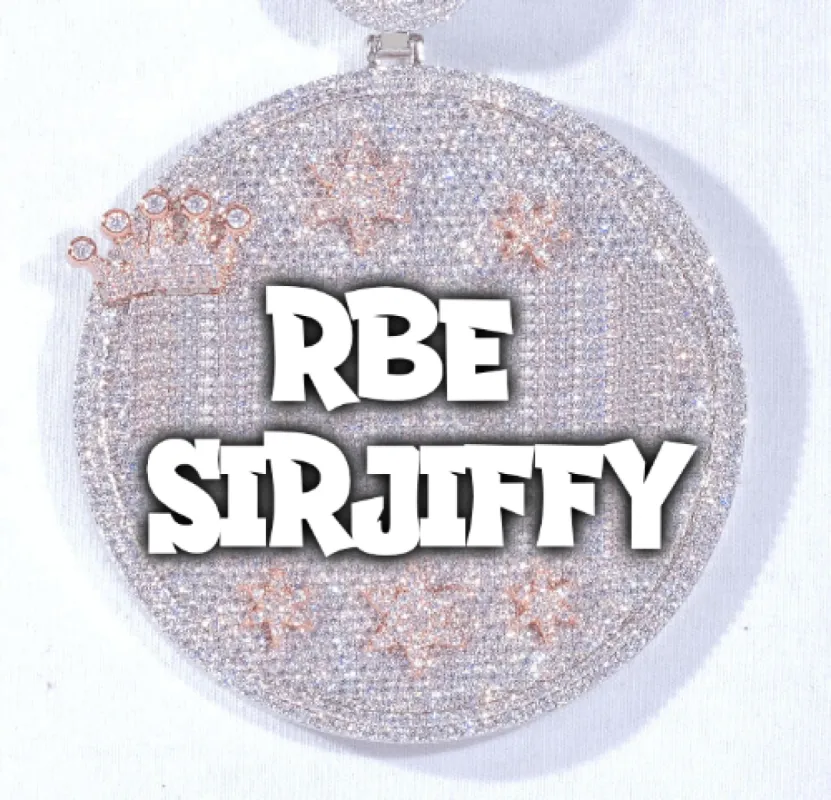 CUSTOM LETTER NECKLACE 3D BIG CROWN DISC sold by The GUU Shop