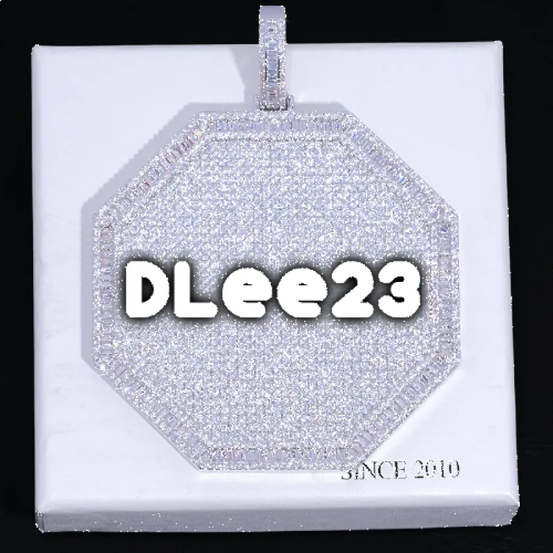 CUSTOM LETTER NECKLACE 3D BIG OCTAGON sold by The GUU Shop