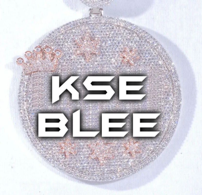 CUSTOM LETTER NECKLACE 3D BIG CROWN DISC sold by The GUU Shop