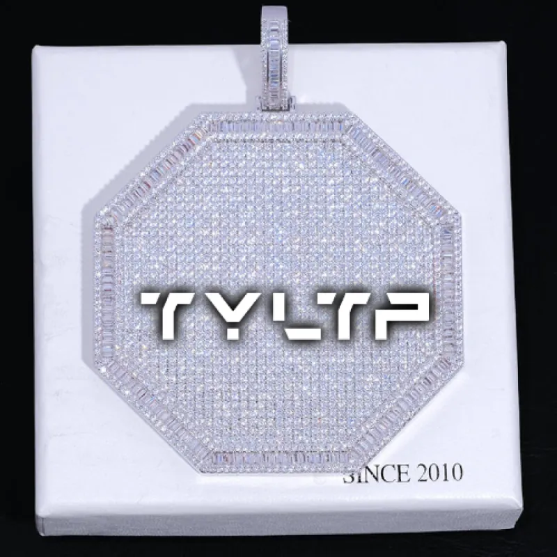 CUSTOM LETTER NECKLACE 3D BIG OCTAGON sold by The GUU Shop