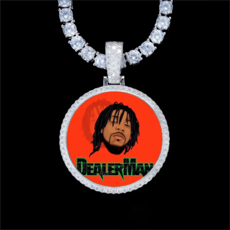 925S & VVS Moissanite 3D Circle Custom Picture Pendant sold by The GUU Shop