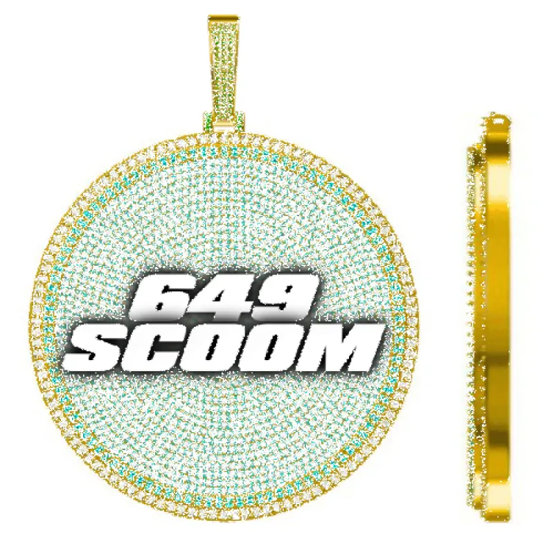 CUSTOM LETTER NECKLACE 3D BIG DISC sold by The GUU Shop