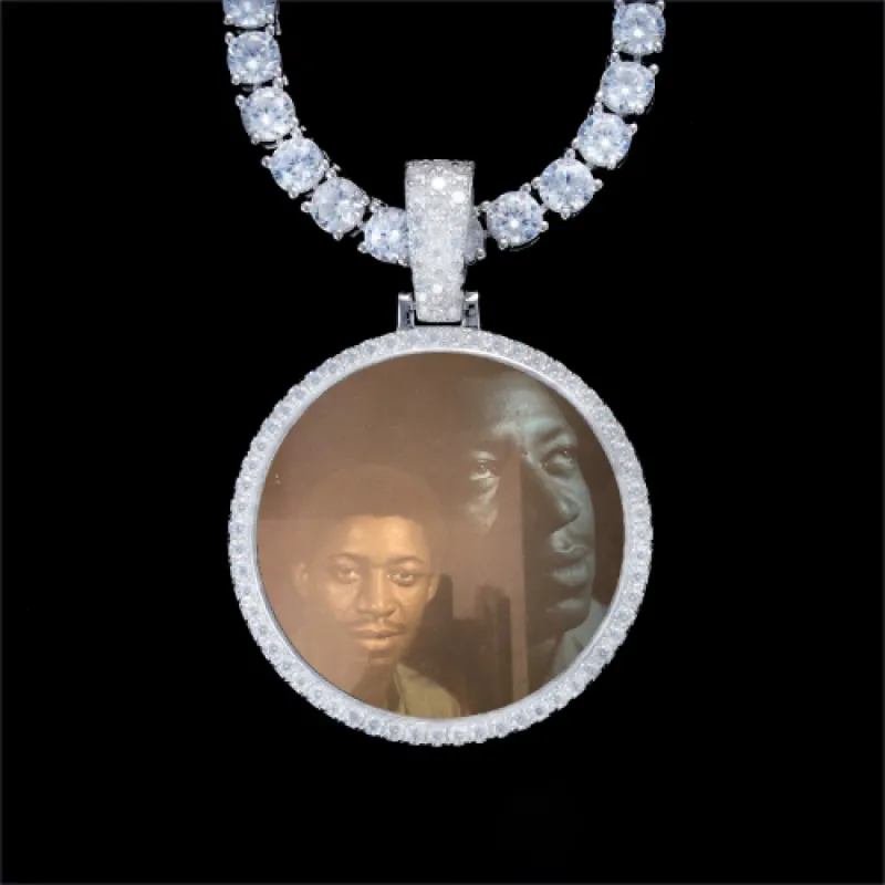 925S & VVS Moissanite 3D Circle Custom Picture Pendant sold by The GUU Shop
