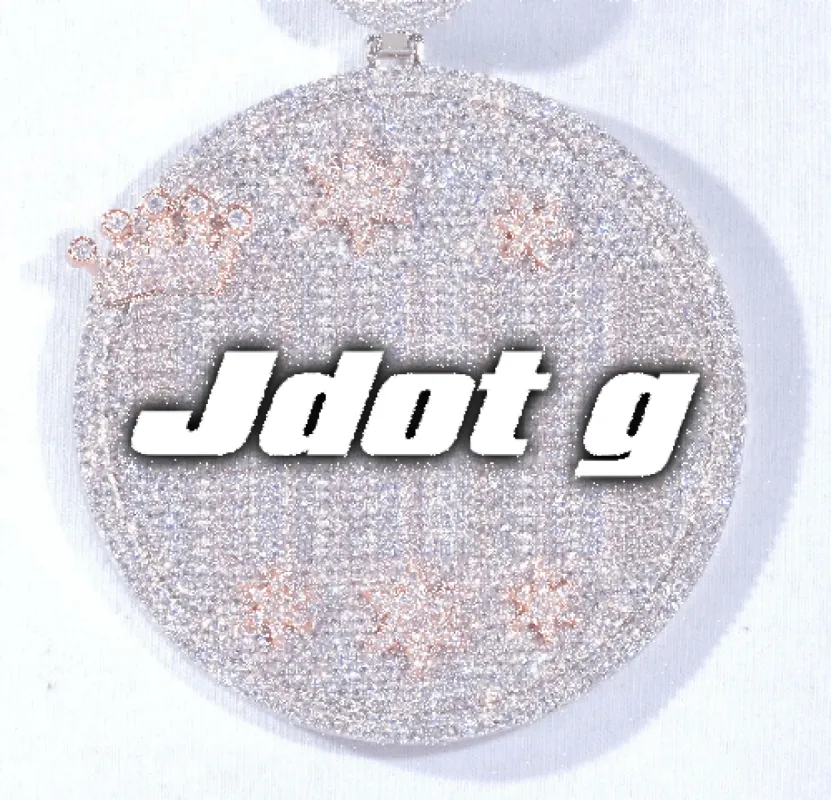 CUSTOM LETTER NECKLACE 3D BIG CROWN DISC made by The GUU Shop