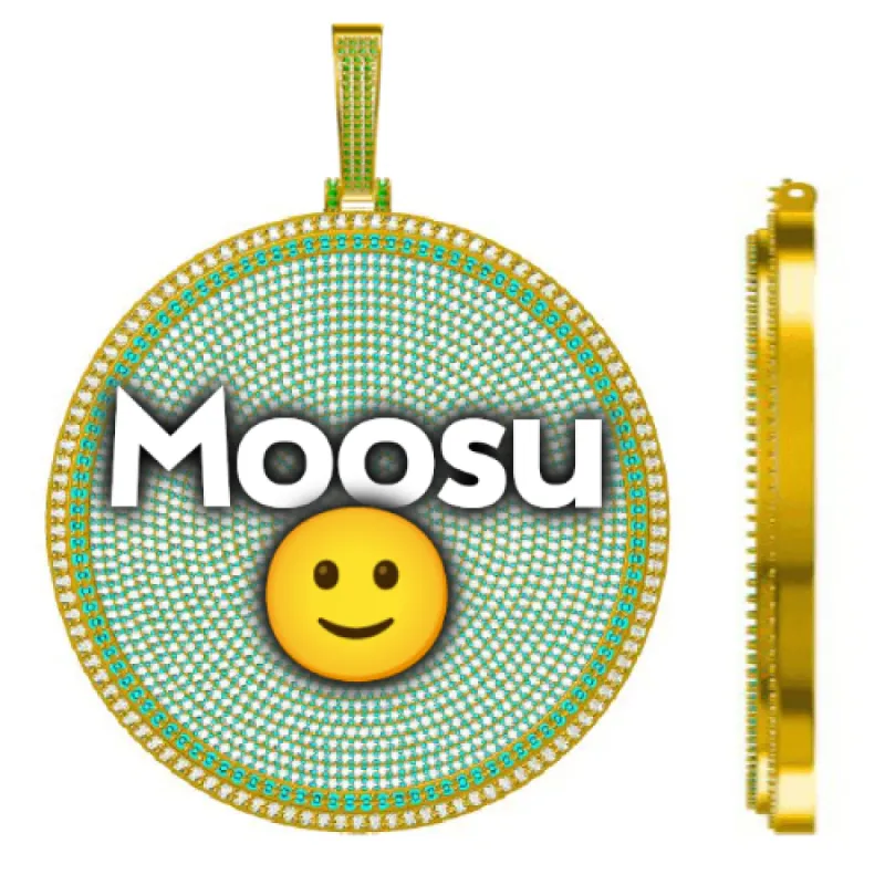 CUSTOM LETTER NECKLACE 3D BIG DISC made by The GUU Shop