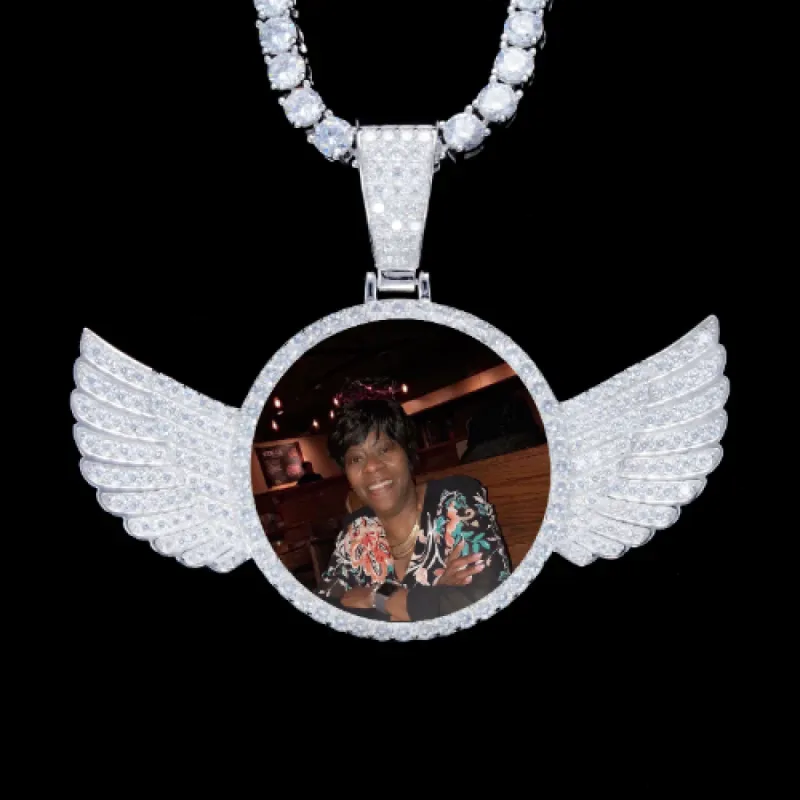 925S & VVS Moissanite 3D Wing Custom Picture Pendant sold by The GUU Shop