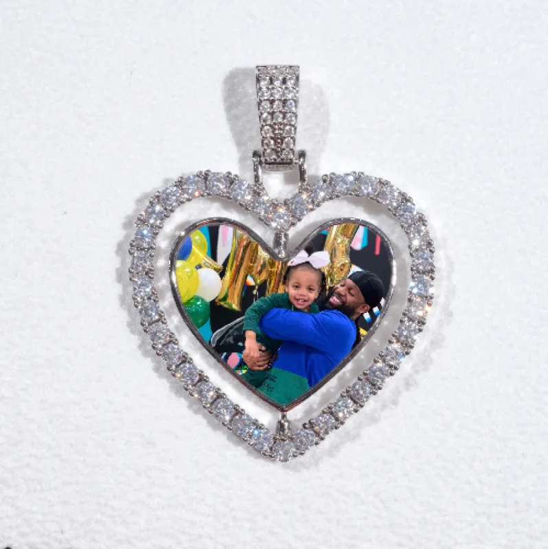 3D Spinning 2-Faced Heart Custom Picture Pendant sold by The GUU Shop