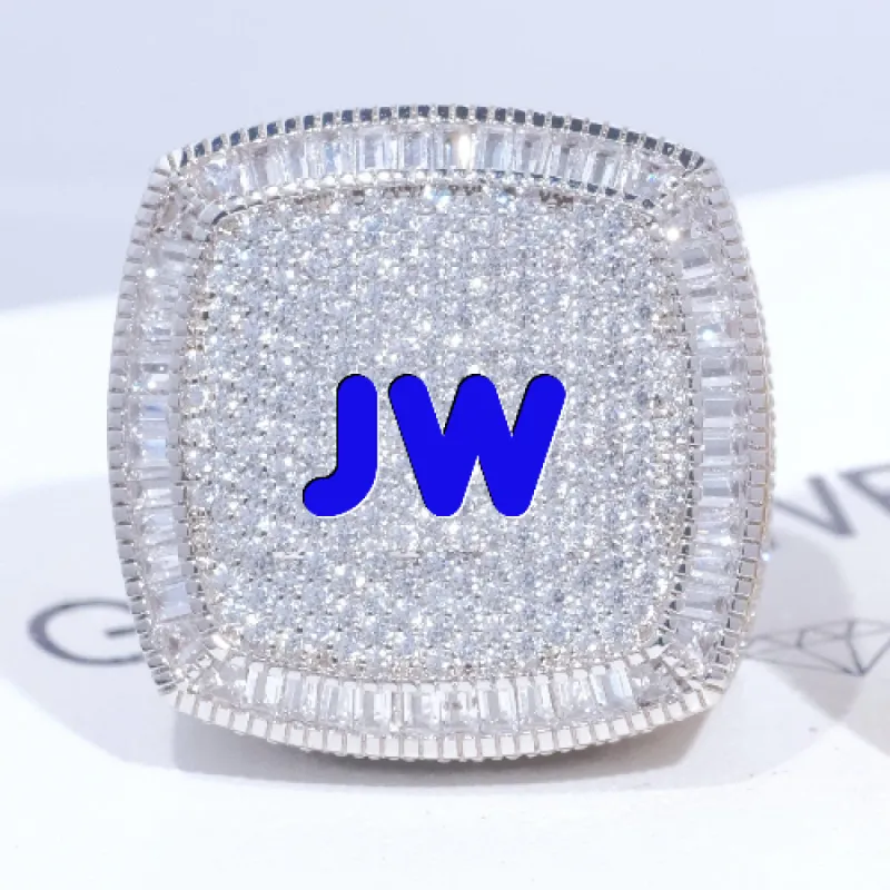 CUSTOM LETTER 3D ICED RING sold by The GUU Shop