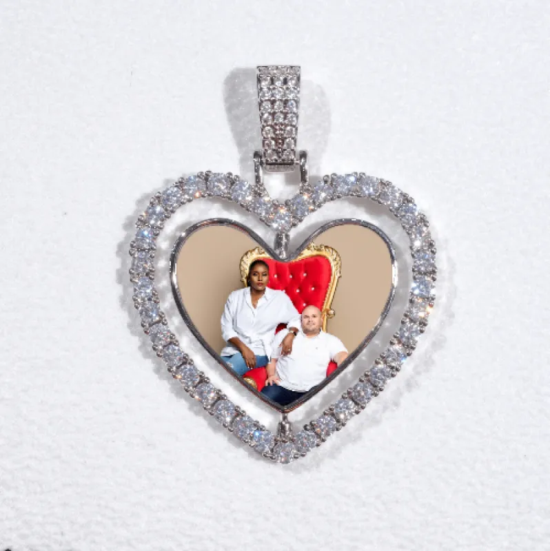 3D Spinning 2-Faced Heart Custom Picture Pendant sold by The GUU Shop