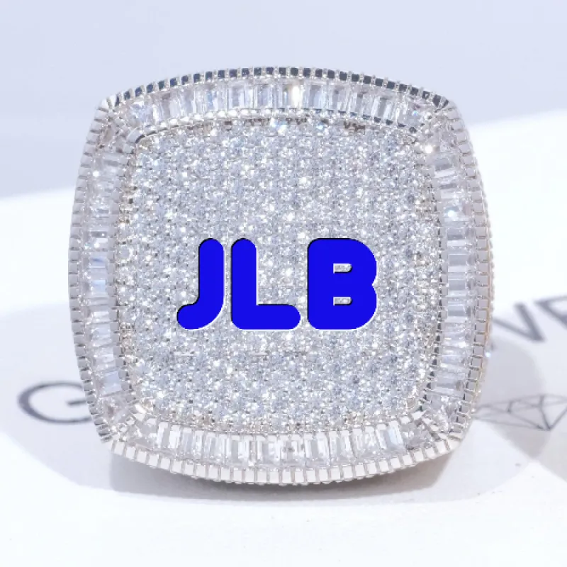 CUSTOM LETTER 3D ICED RING sold by The GUU Shop