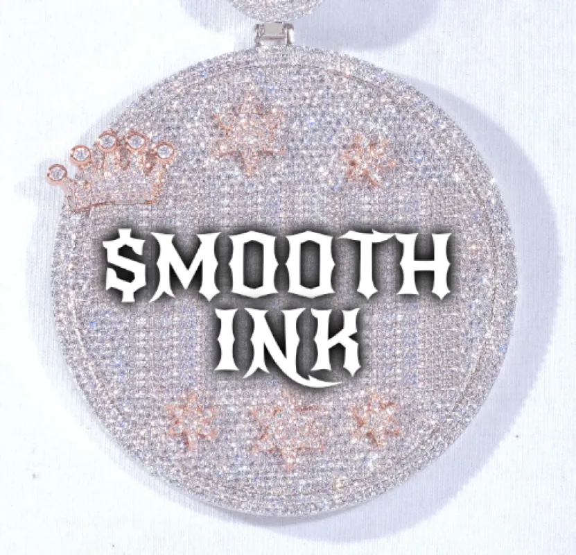 CUSTOM LETTER NECKLACE 3D BIG CROWN DISC sold by The GUU Shop