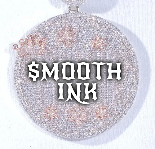 CUSTOM LETTER NECKLACE 3D BIG CROWN DISC sold by The GUU Shop