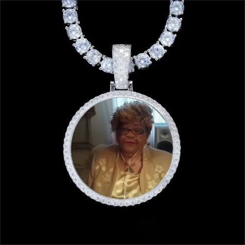 925S & VVS Moissanite 3D Circle Custom Picture Pendant sold by The GUU Shop