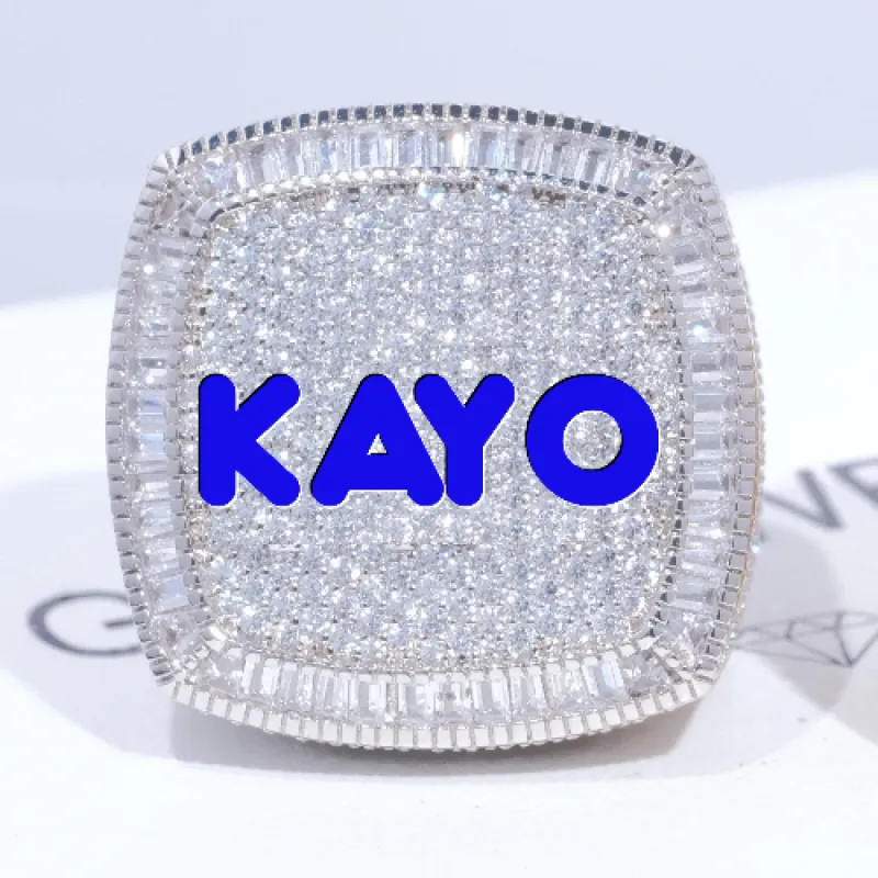 CUSTOM LETTER 3D ICED RING sold by The GUU Shop