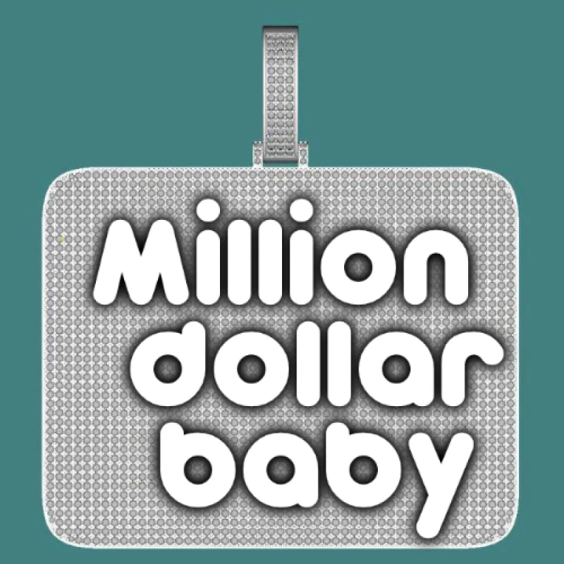 CUSTOM LETTER NECKLACE 3D BIG SQUARE sold by The GUU Shop