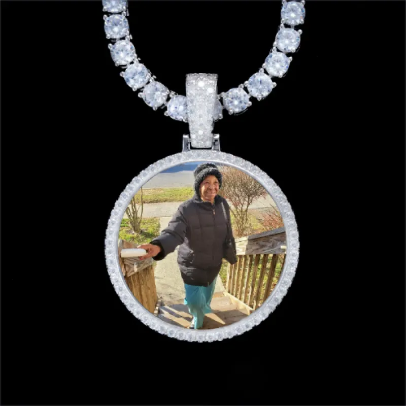 925S & VVS Moissanite 3D Circle Custom Picture Pendant sold by The GUU Shop