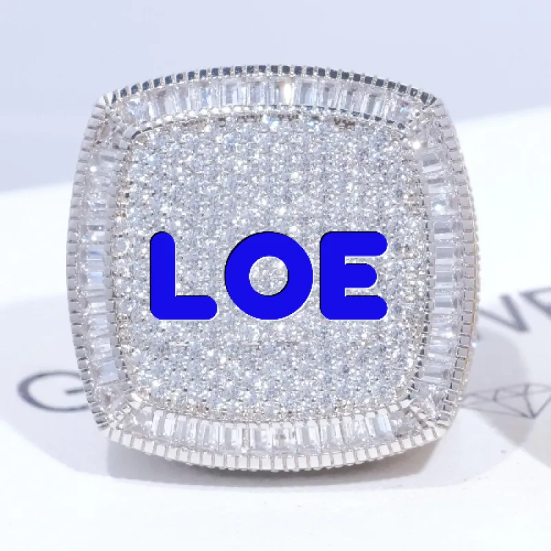 CUSTOM LETTER 3D ICED RING sold by The GUU Shop