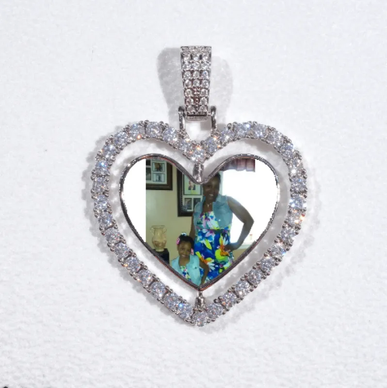 3D Spinning 2-Faced Heart Custom Picture Pendant sold by The GUU Shop