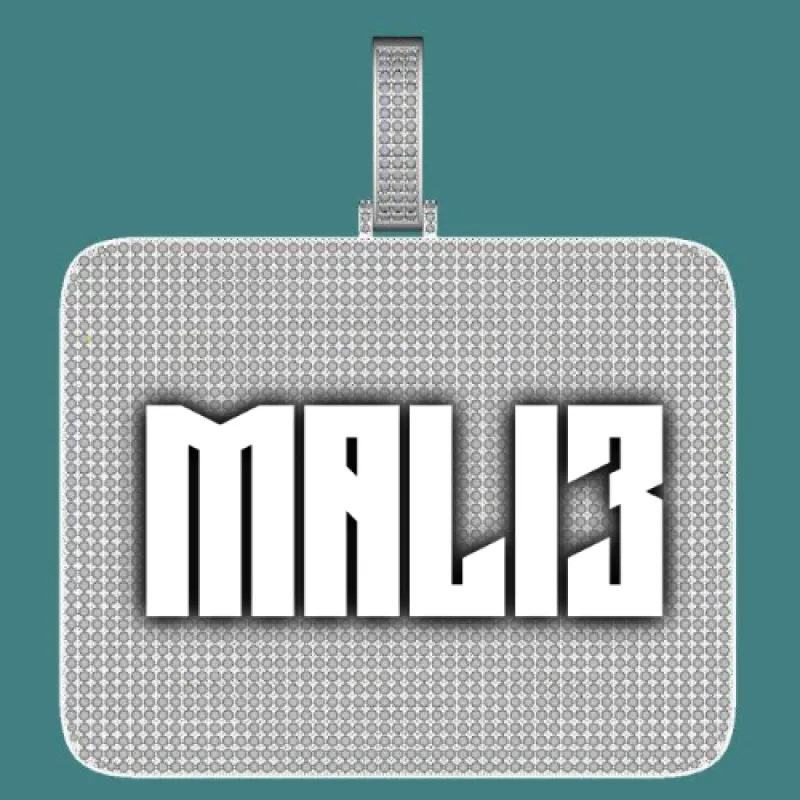 CUSTOM LETTER NECKLACE 3D BIG SQUARE sold by The GUU Shop