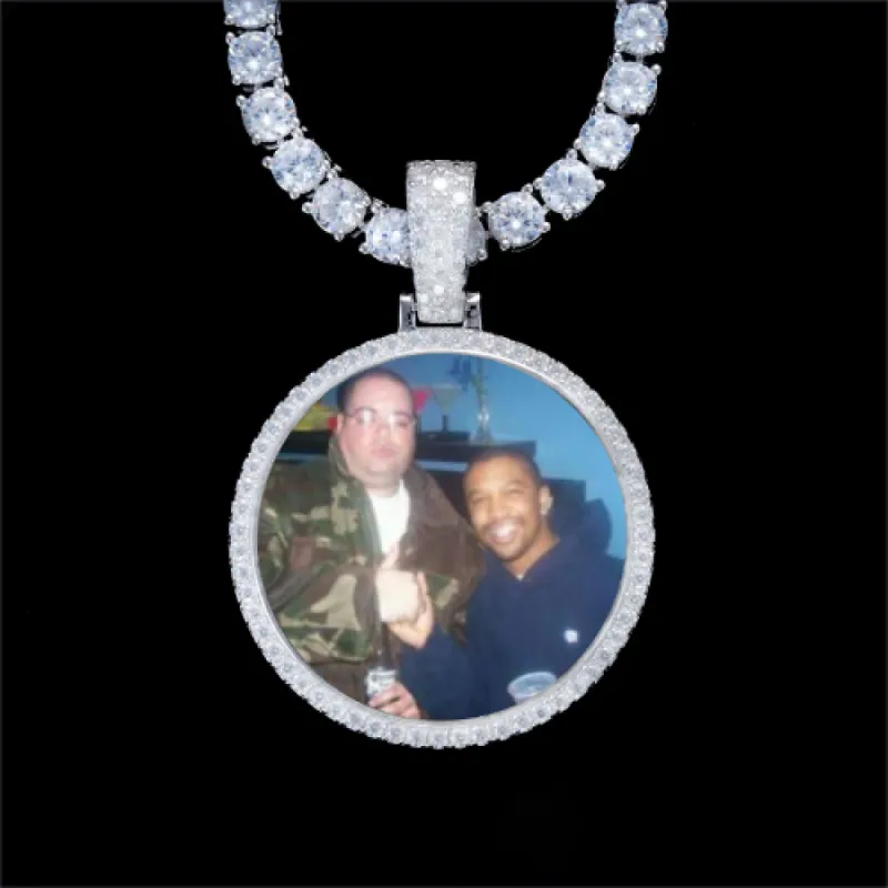 925S & VVS Moissanite 3D Circle Custom Picture Pendant sold by The GUU Shop