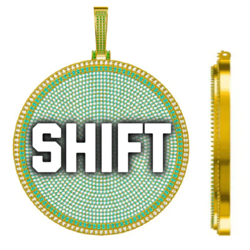 CUSTOM LETTER NECKLACE 3D BIG DISC sold by The GUU Shop