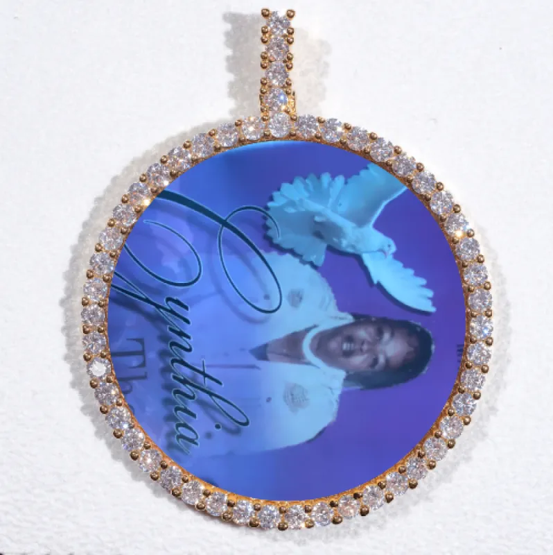 LARGE 3D CIRCLE CUSTOM PICTURE PENDANT sold by The GUU Shop
