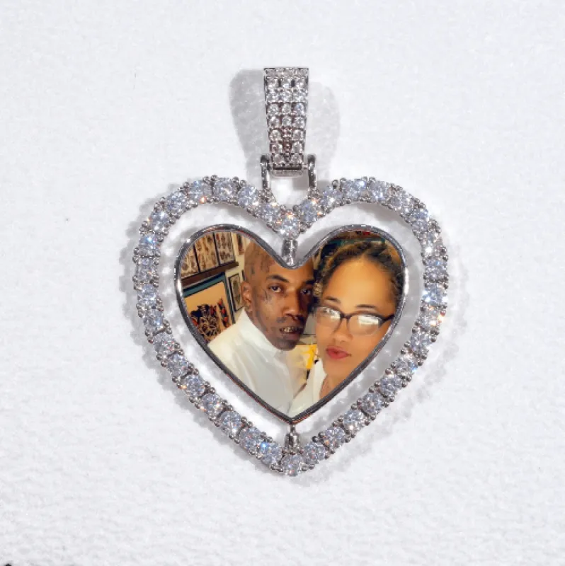 3D Spinning 2-Faced Heart Custom Picture Pendant sold by The GUU Shop