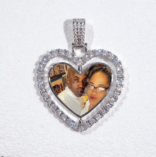 3D Spinning 2-Faced Heart Custom Picture Pendant sold by The GUU Shop