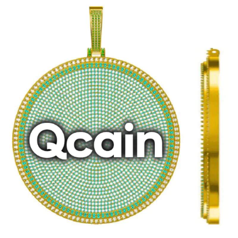 CUSTOM LETTER NECKLACE 3D BIG DISC sold by The GUU Shop